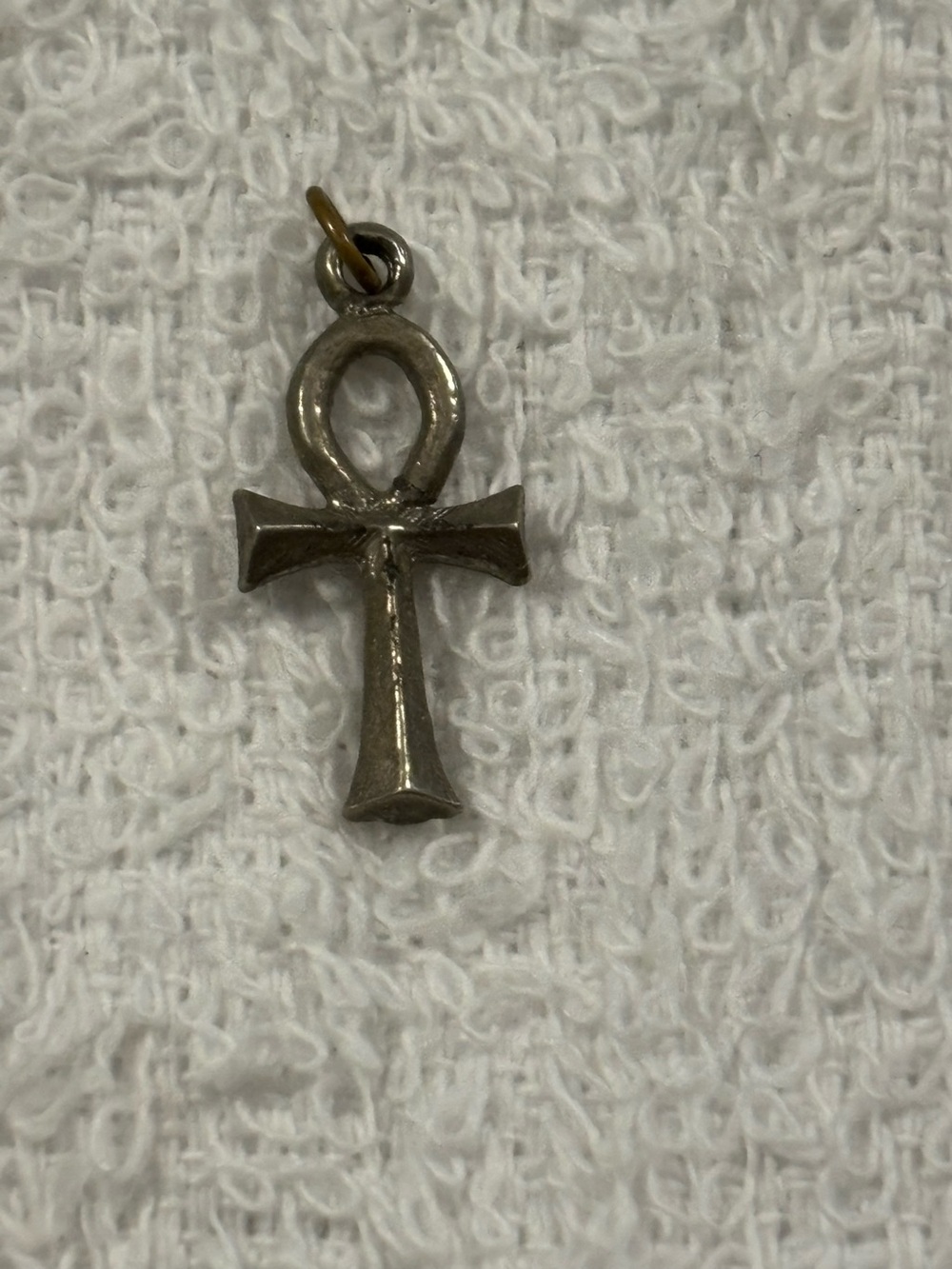 Vintage Silver Tone Ankh Pendant Charm